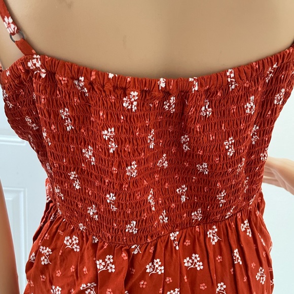 Reddish/orange casual flower spring dress - Picture 4 of 4